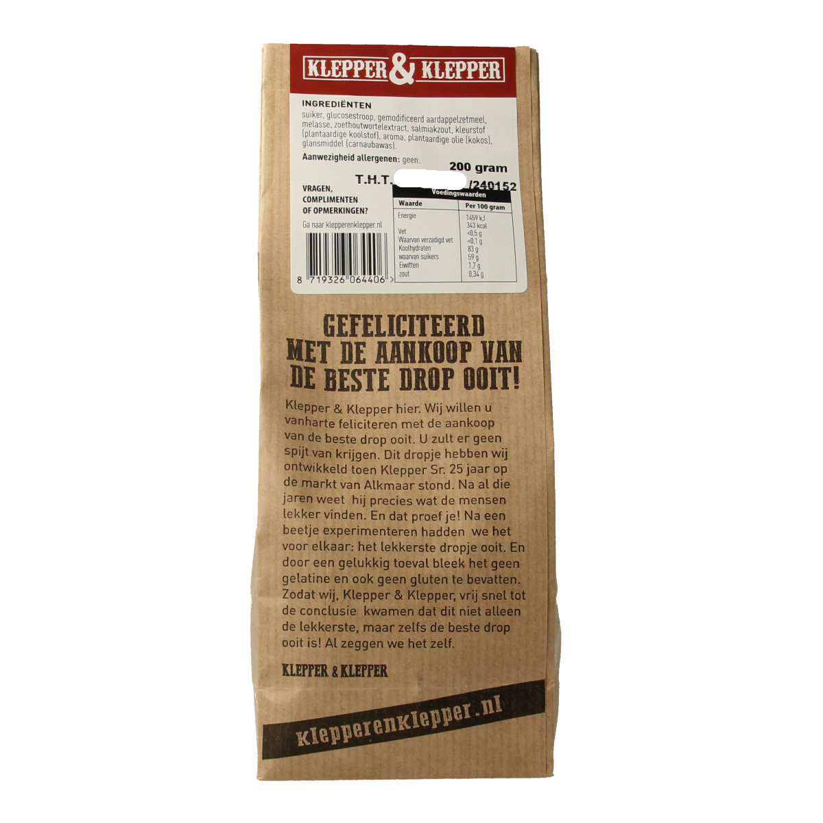 Klepper&Klepper De beste drop ooit volzoet 200.00 Gram