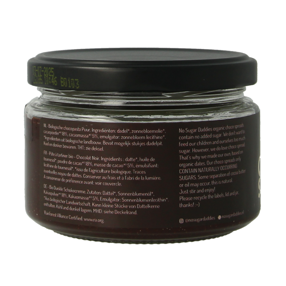 No Sugar Daddies Chocopasta puur bio 200.00 Gram