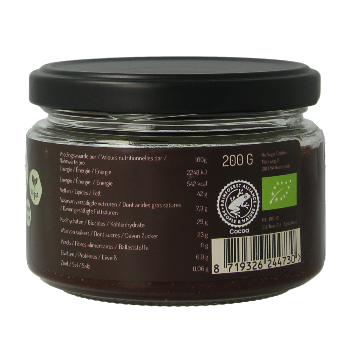 No Sugar Daddies Chocopasta puur bio 200.00 Gram