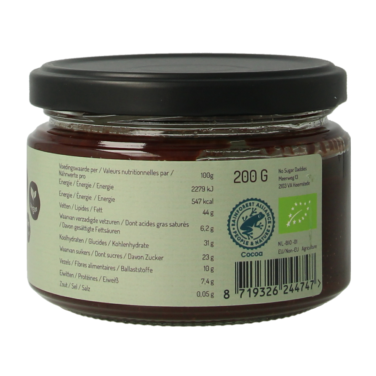 No Sugar Daddies Chocopasta hazelnoot bio 200.00 Gram