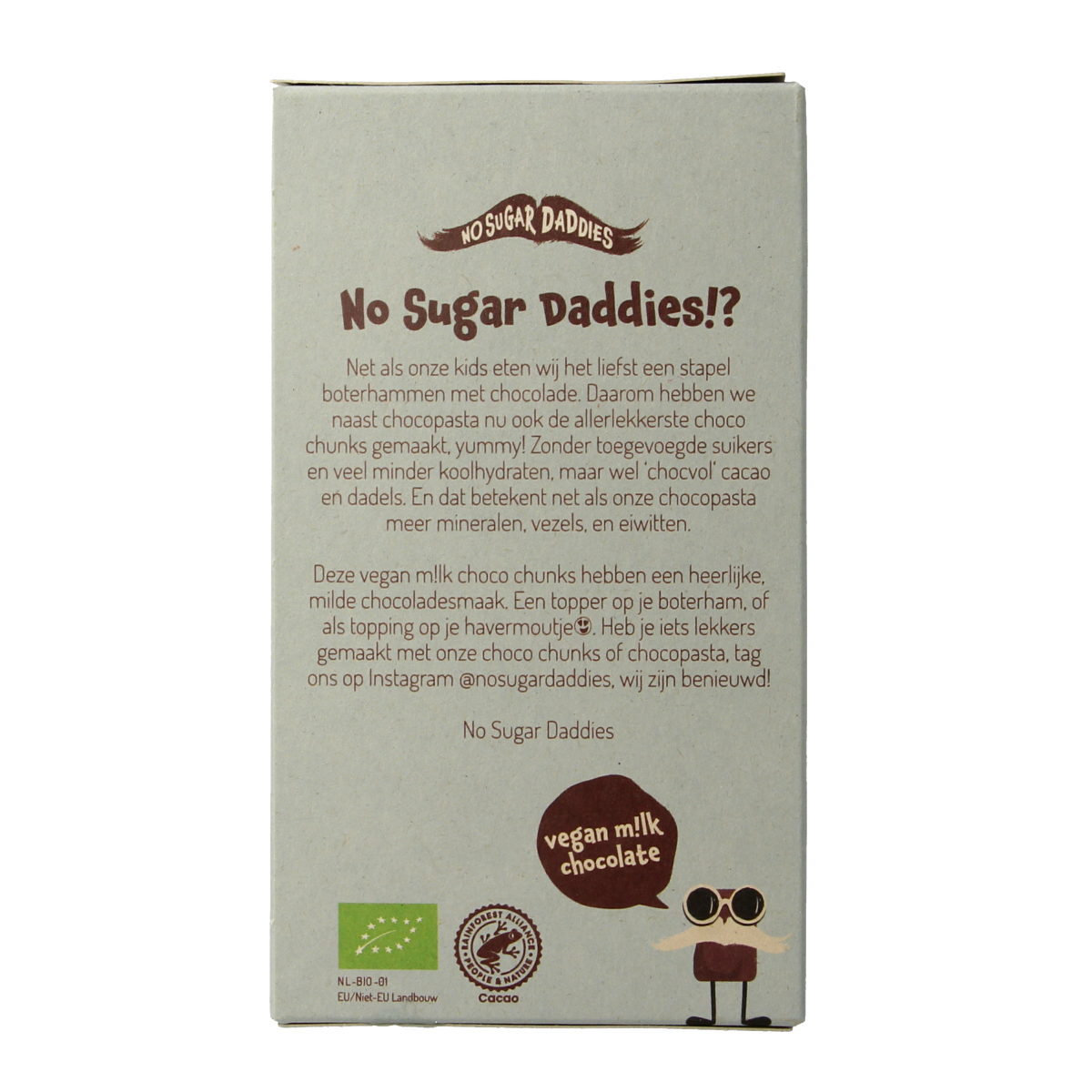 No Sugar Daddies Choco chunks melk bio 180.00 Gram