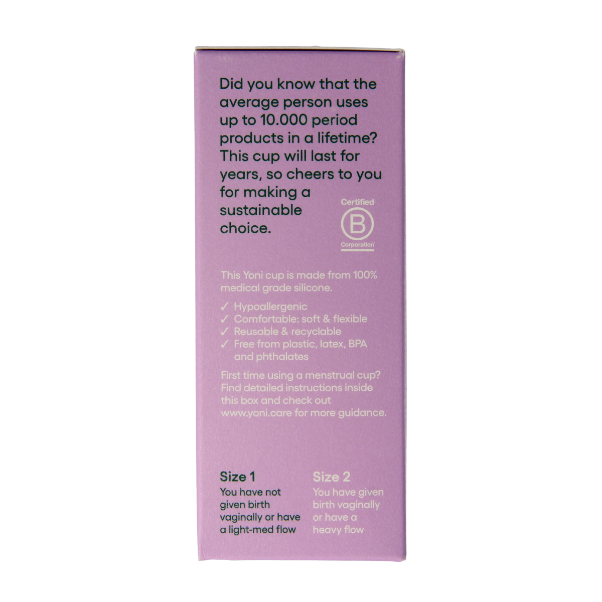 Yoni Menstruatiecup maat 1 1.00 Stuks