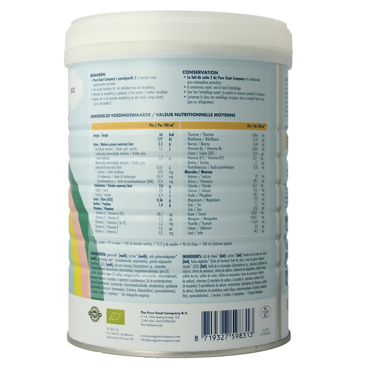 Pure Goat Opvolgmelk 2 bio 800.00 Gram