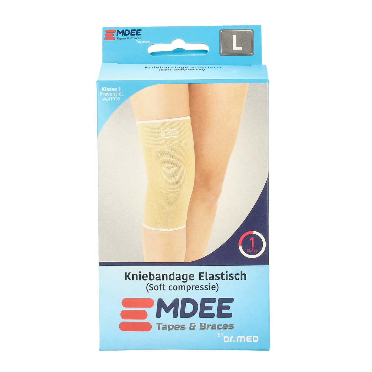 Emdee Elastic support knie maat L huidskleur 1.00 Stuks