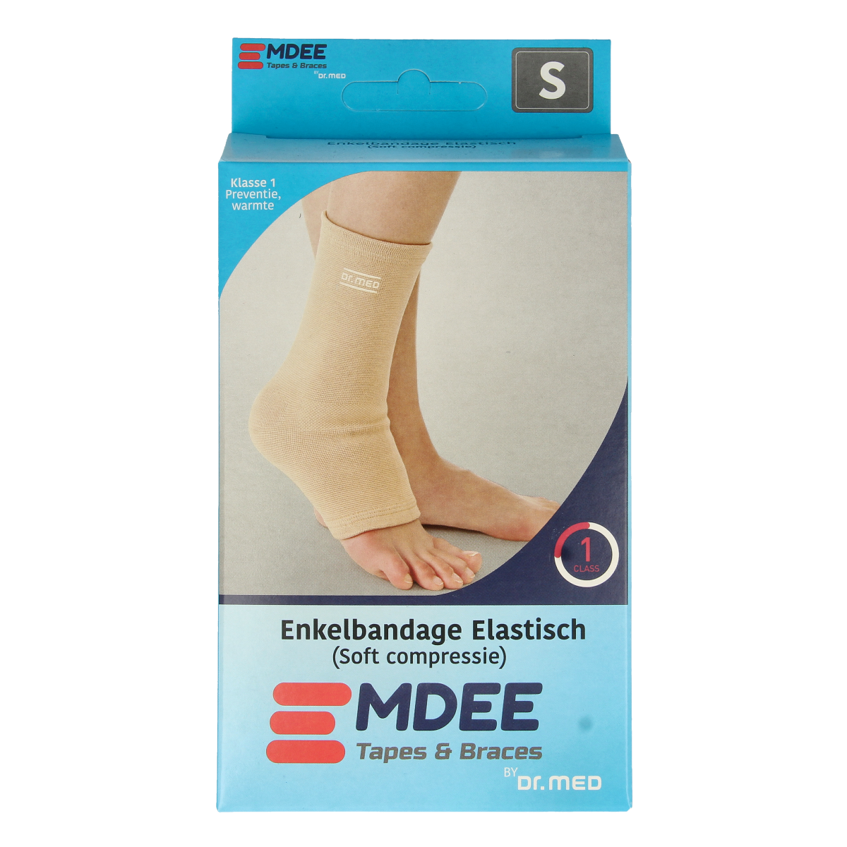 Emdee Elastic support enkel maat S huidskleur 1.00 Stuks