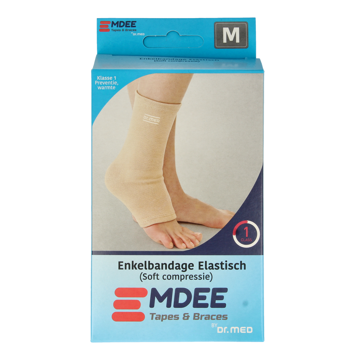 Emdee Elastic support enkel maat M huidskleur 1.00 Stuks