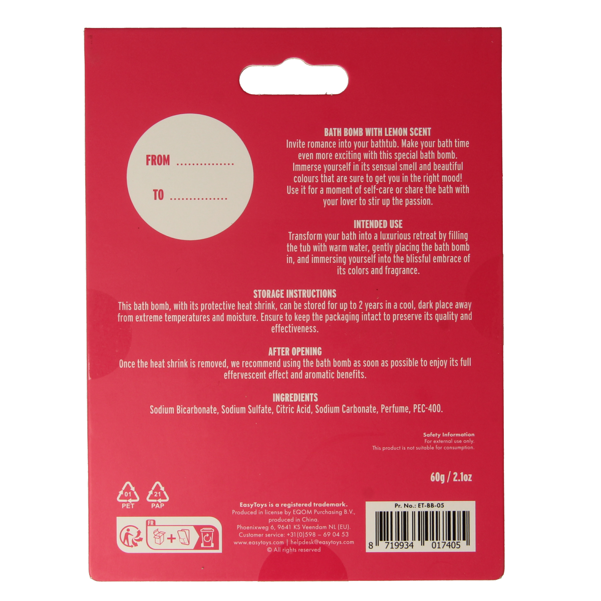 EasyToys Badbruisbal spank me 1.00 Stuks
