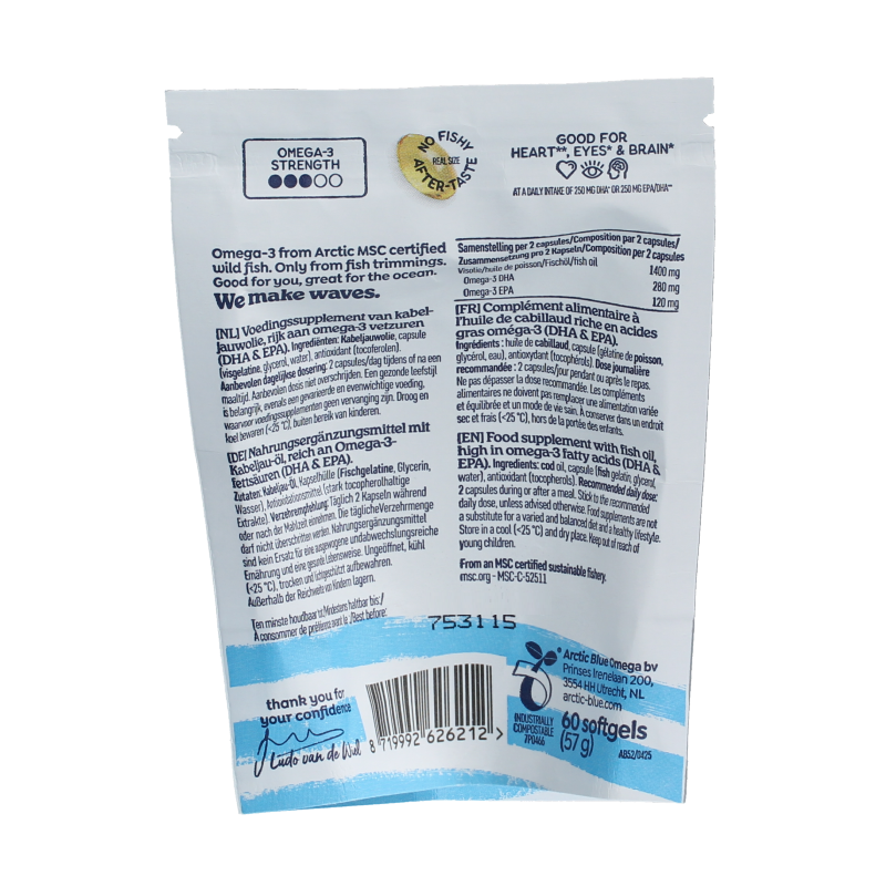 Arctic Blue Pure arctische visolie MSC 60 Softgels