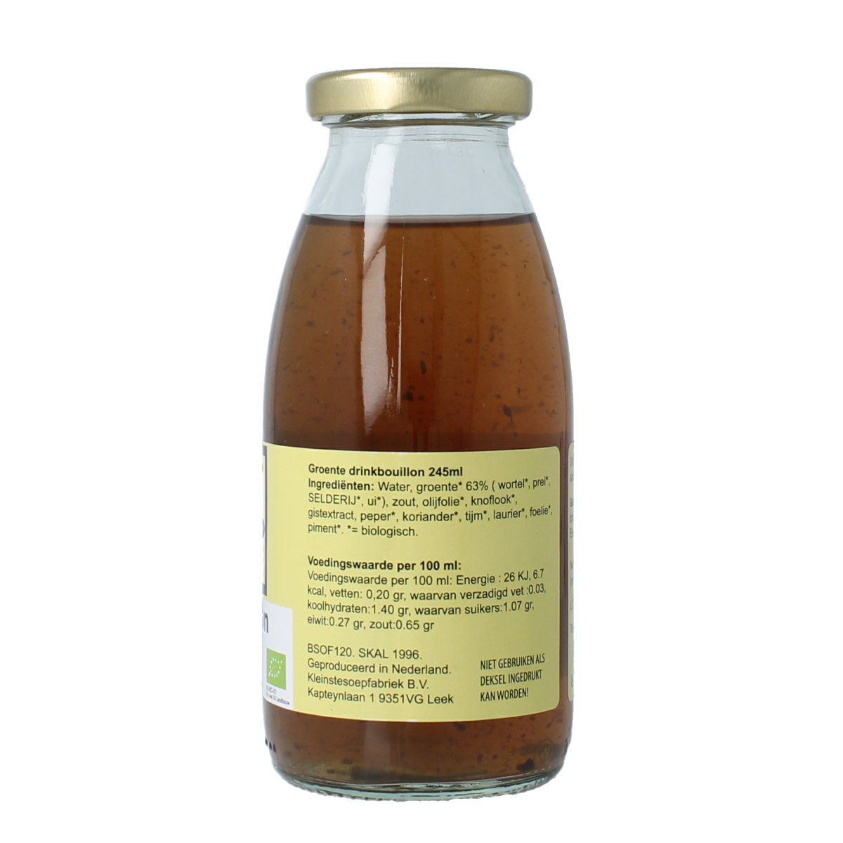 Kleinstesoepfabriek Drinkbouillon groente bio 245.00 Milliliter