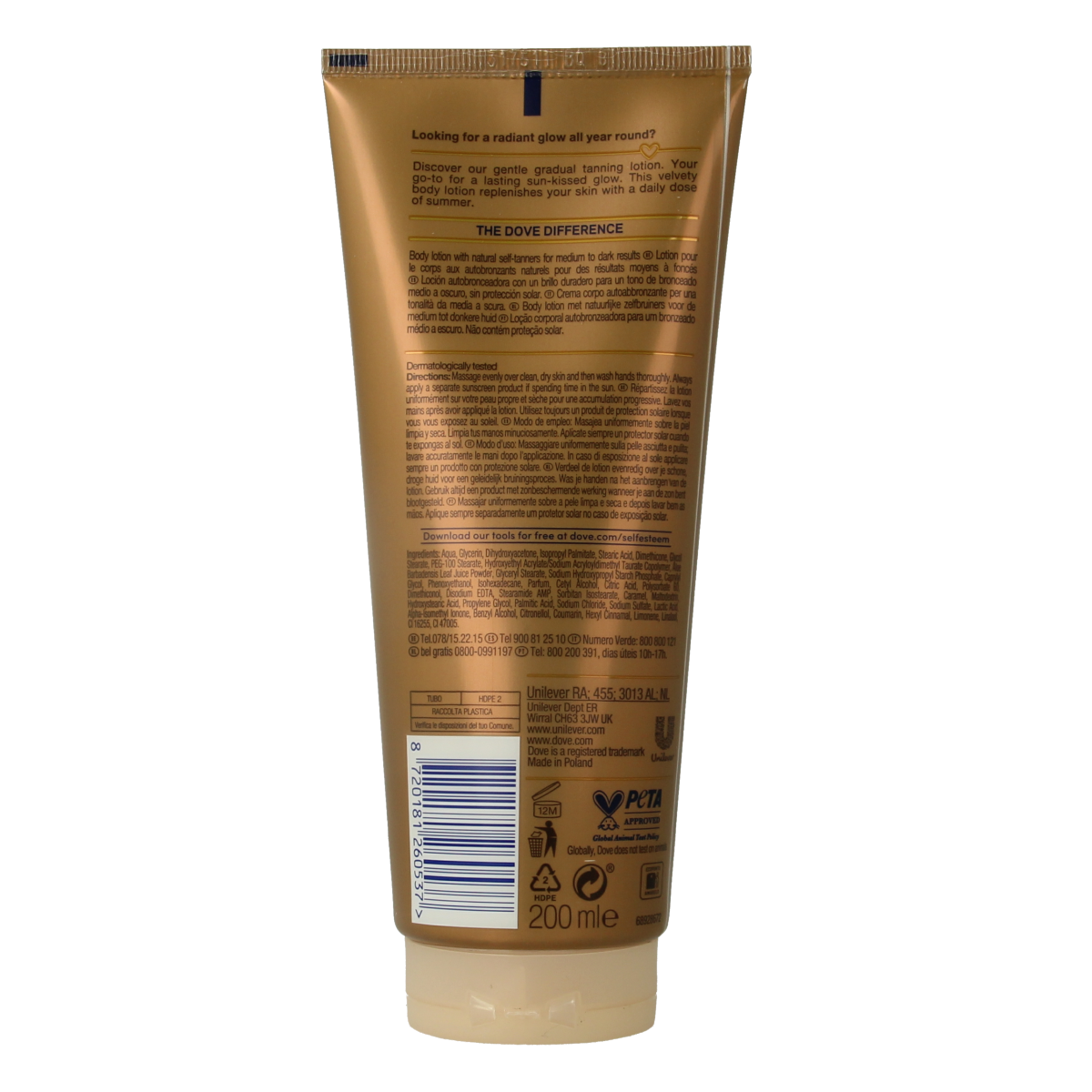 Dove Bodylotion summer dark 200.00 Milliliter
