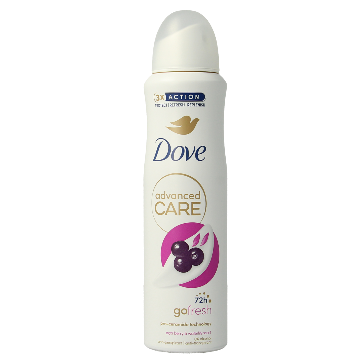 Dove Deodorant spray advanced acai & waterlily 150.00 Milliliter