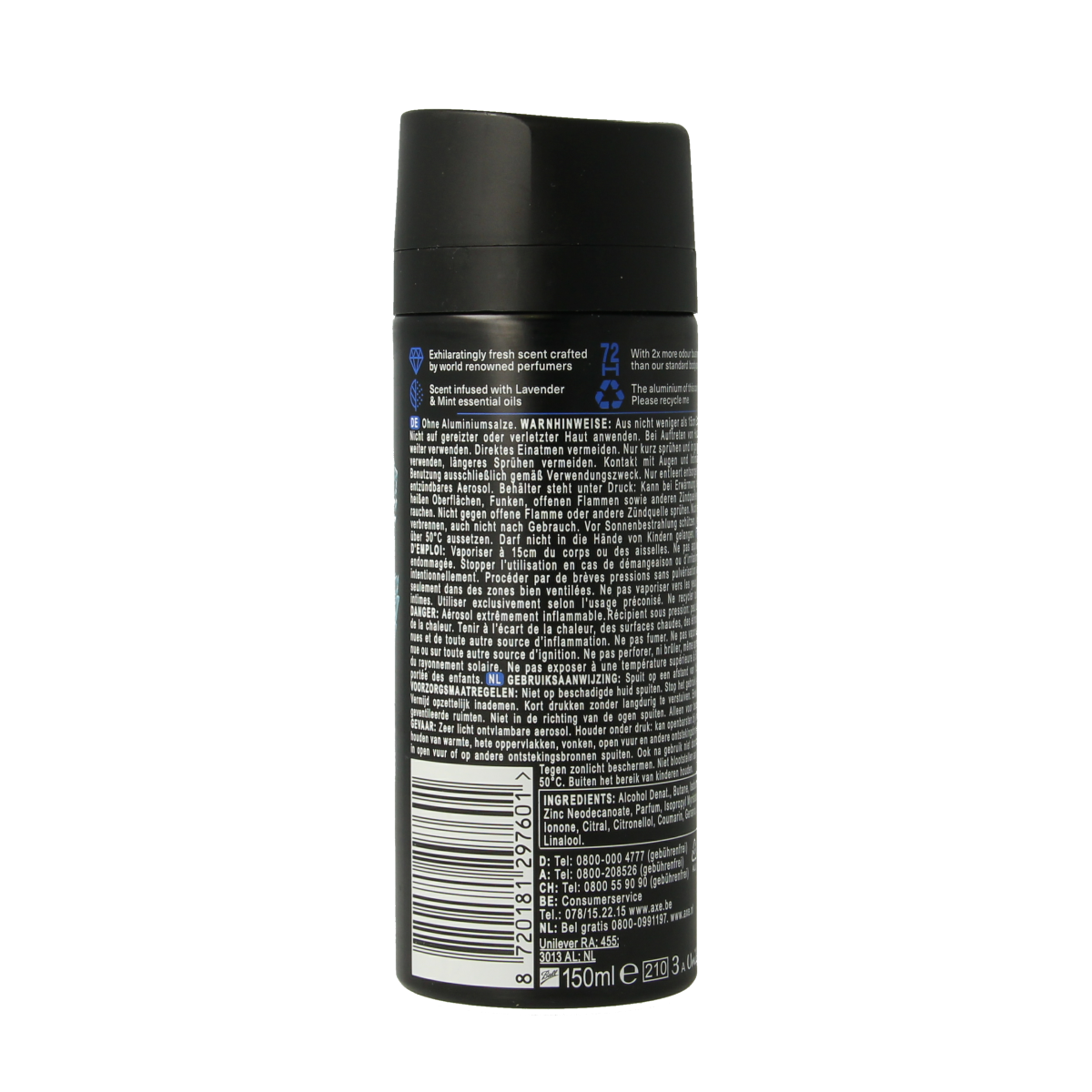 AXE Deodorant bodyspray kenobi blue lavender 150.00 Milliliter