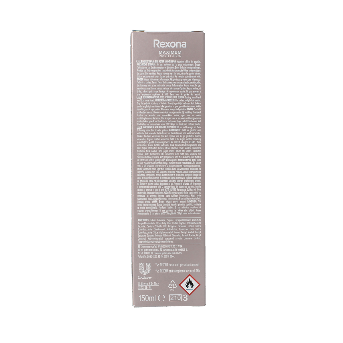 Rexona Deodorant spray max pro invisible 150.00 Milliliter