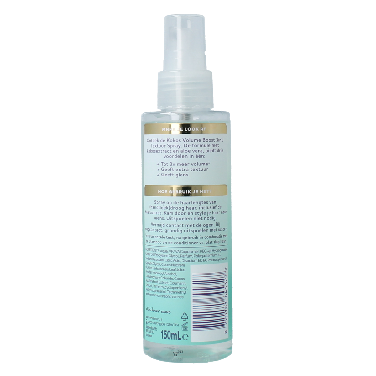 Andrelon Volumespray verzorgend kokos 150.00 Milliliter