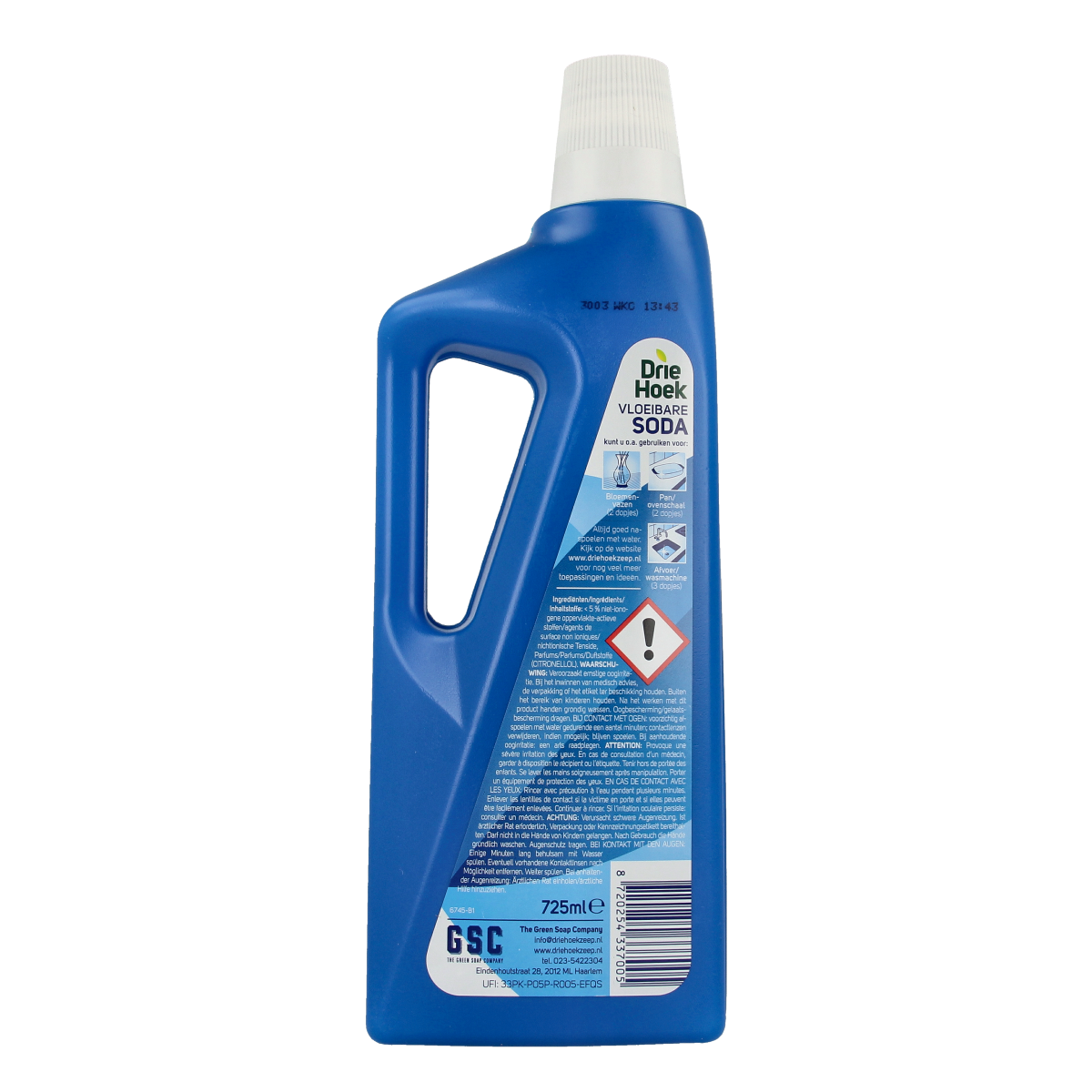 Driehoek Vloeibare soda 725.00 Milliliter