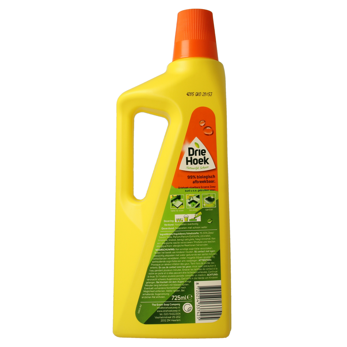 Driehoek Vloeibare groene zeep oranjebloesem 725.00 Milliliter