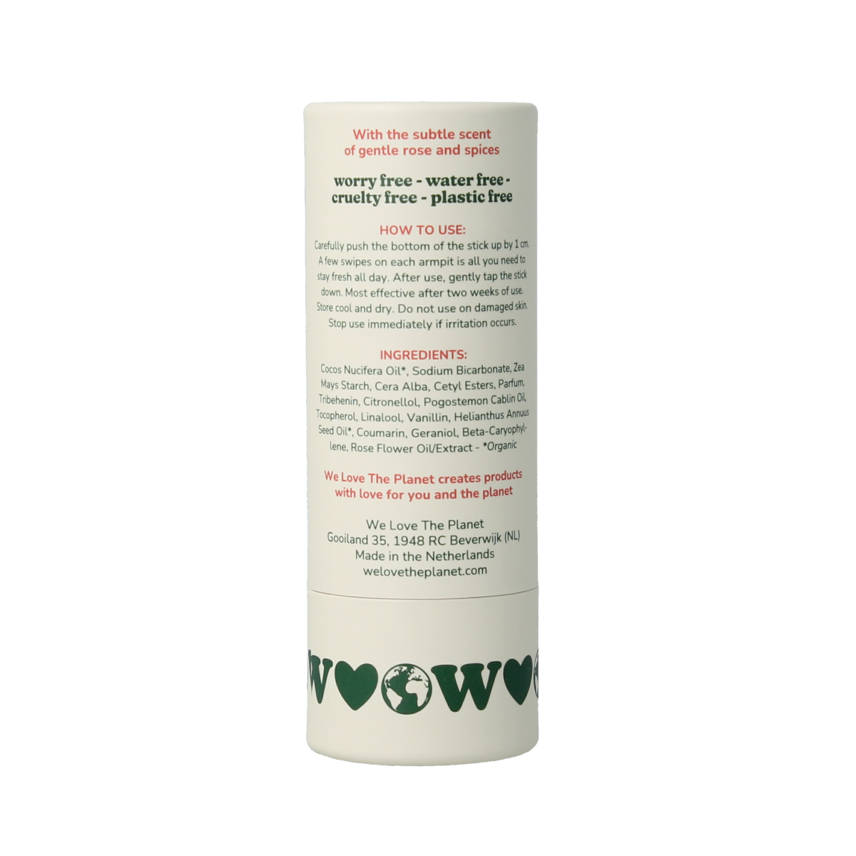 We Love The Planet Deodorant stick sweet rose 40.00 Gram