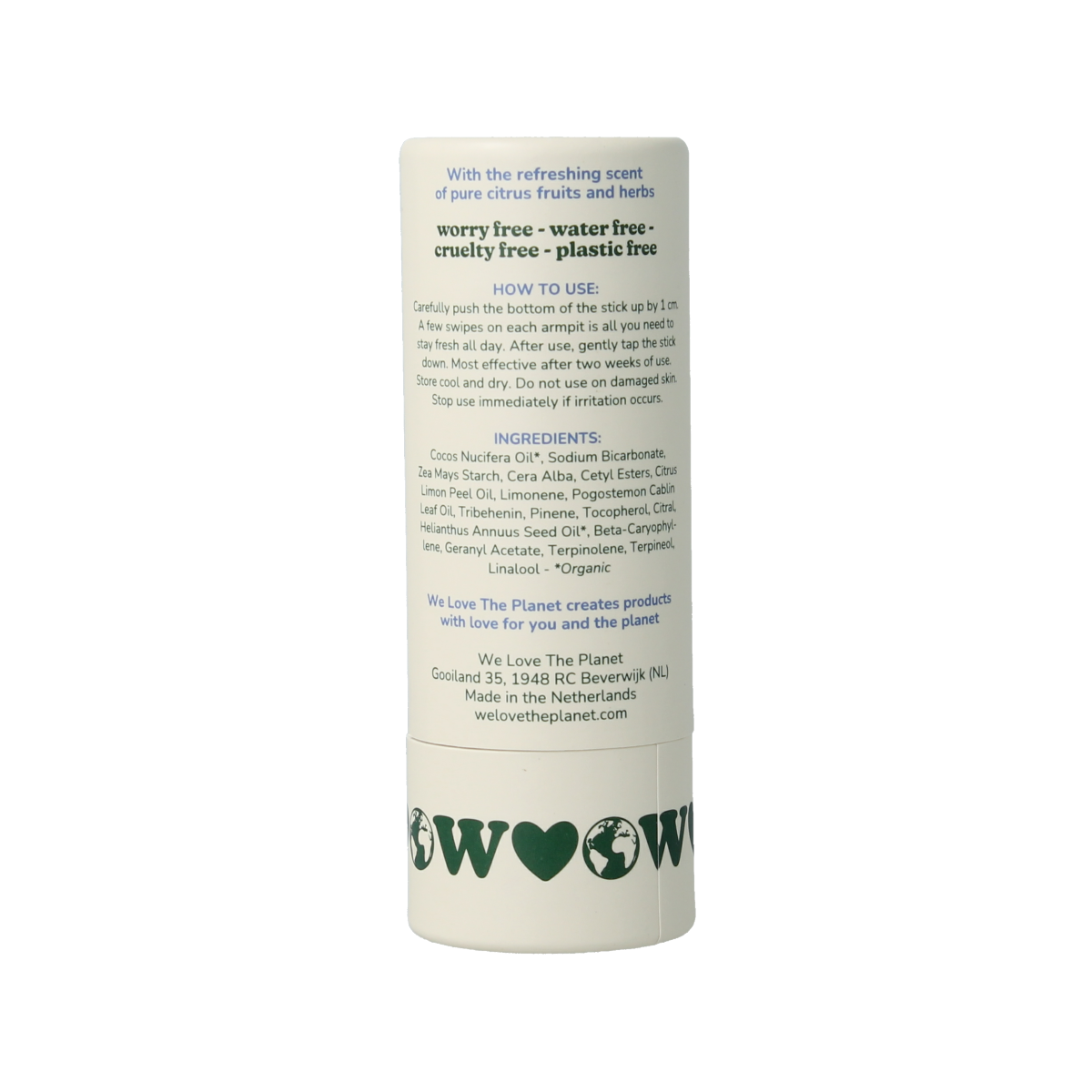 We Love The Planet Deodorant stick fresh citrus 40.00 Gram