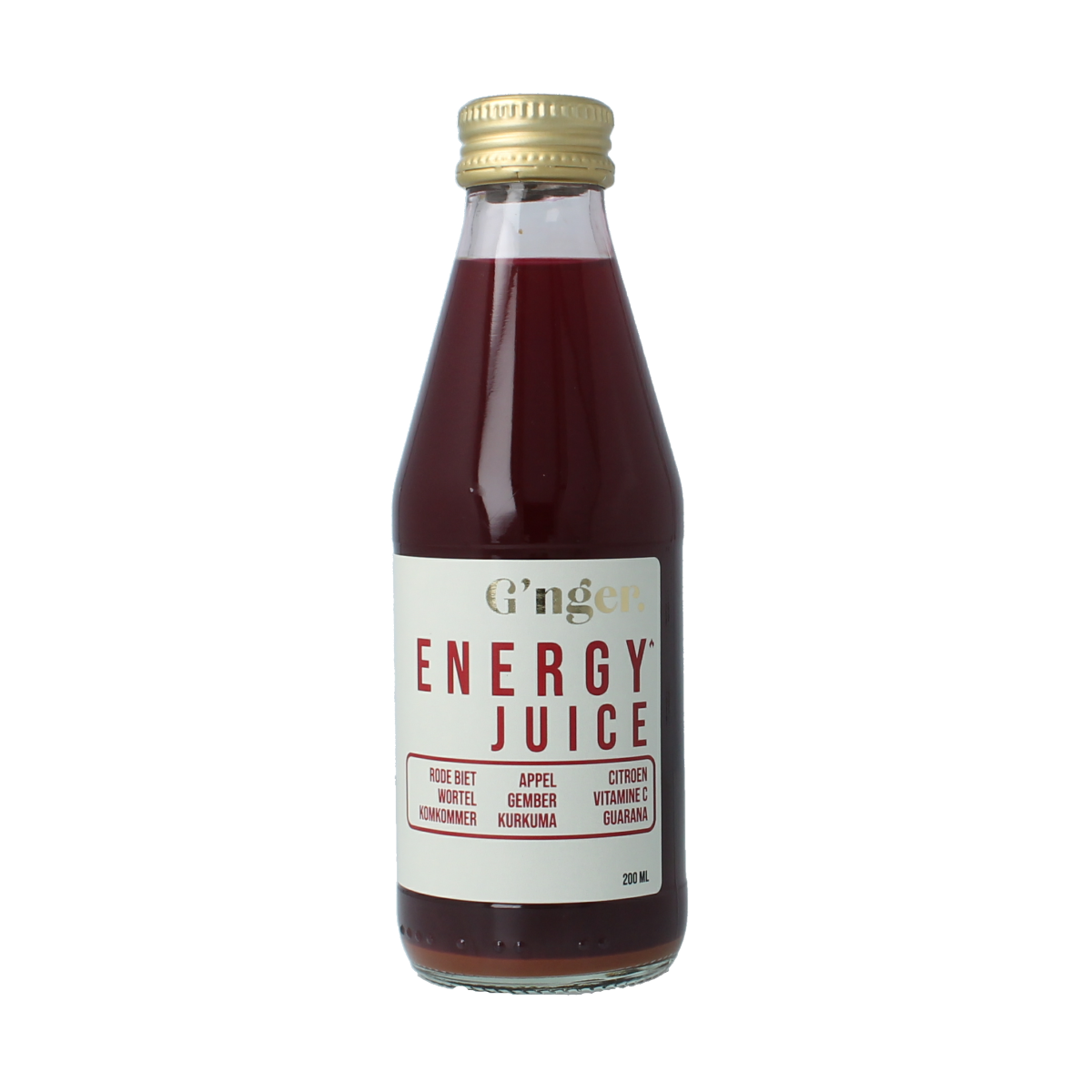 G'nger Energy groentesap 75% groente en guarana 200.00 Milliliter