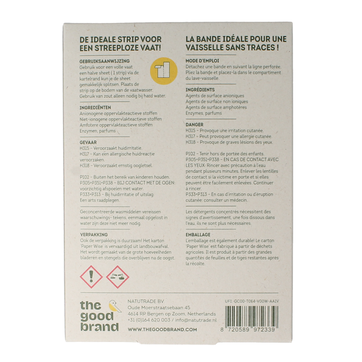 The Good Brand Vaatwasstrips lemon 32.00 Stuks