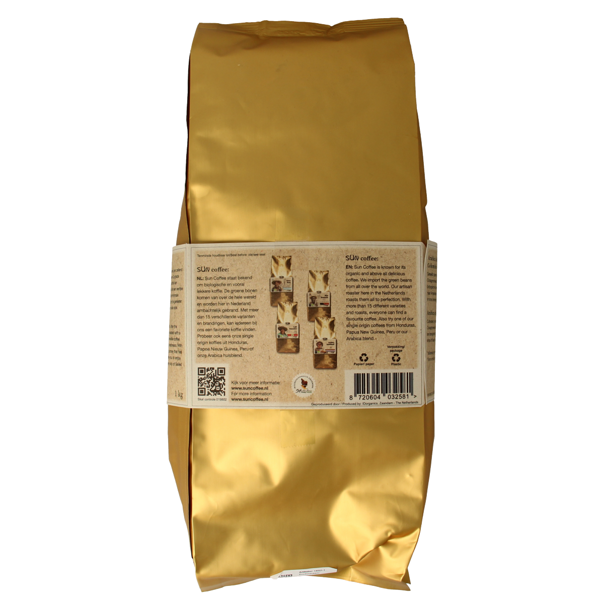 SUN Coffee Gezeilde koffiebonen medium roast bio 1.00 Kilogram