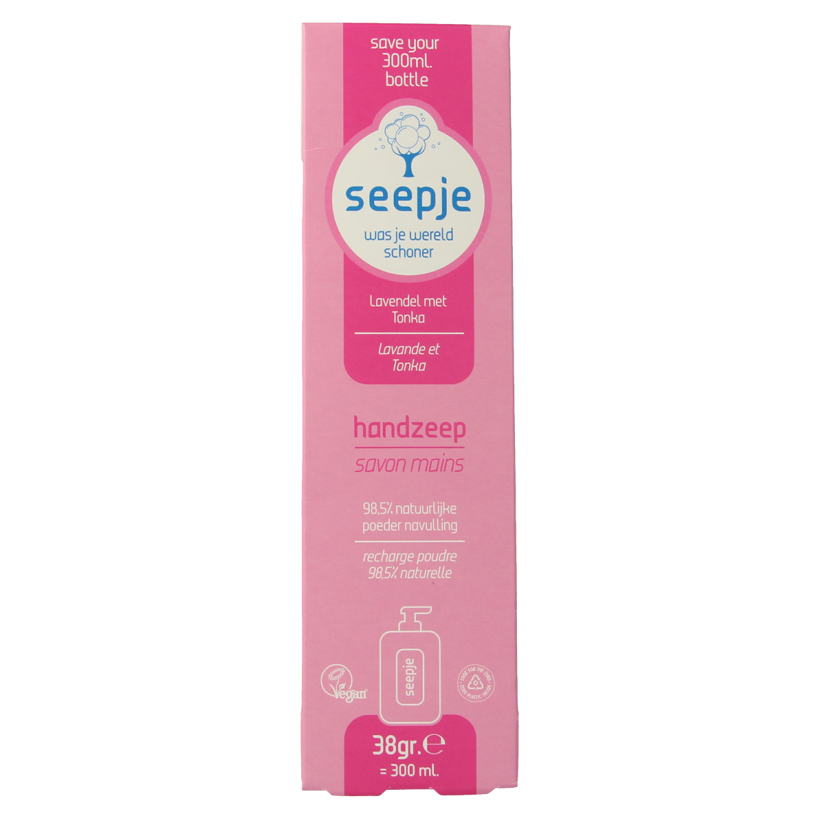 Seepje Handzeep lavendel & tonka navulling 38.00 Gram