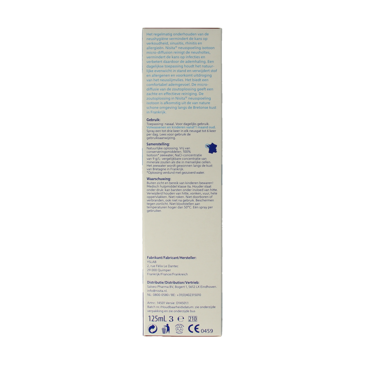 Nisita Neusspoeling isotoon micro diffusion 125.00 Milliliter