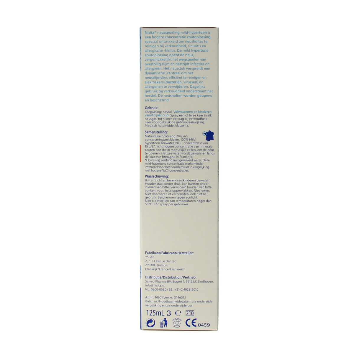 Nisita Neusspoeling mild hypertoon jet spray 125.00 Milliliter