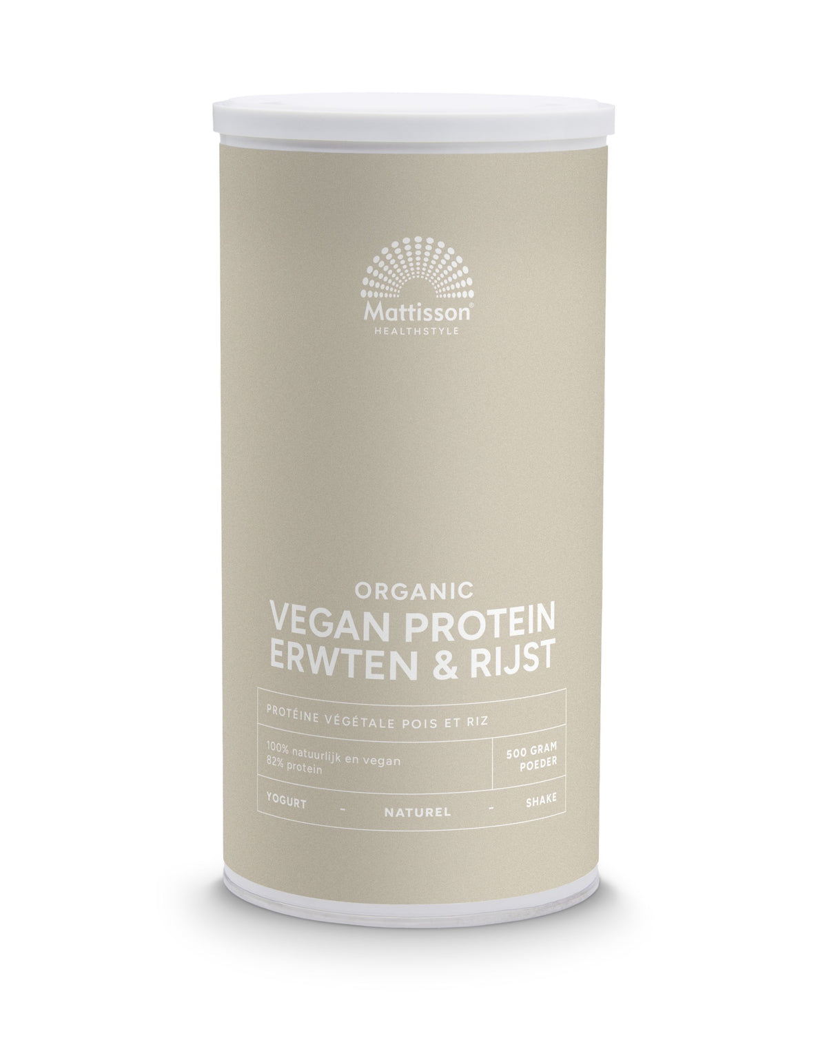 Mattisson Vegan protein erwten & rijst naturel bio 500.00 Gram