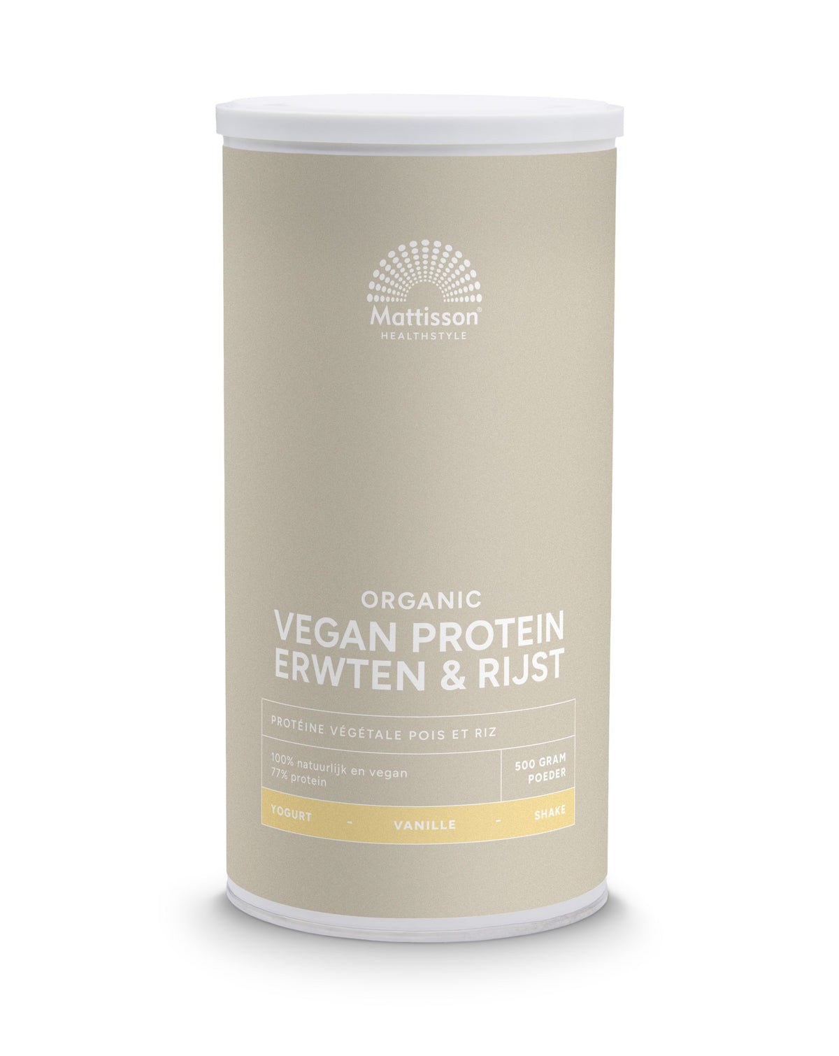 Mattisson Vegan protein erwten & rijst vanille bio 500.00 Gram