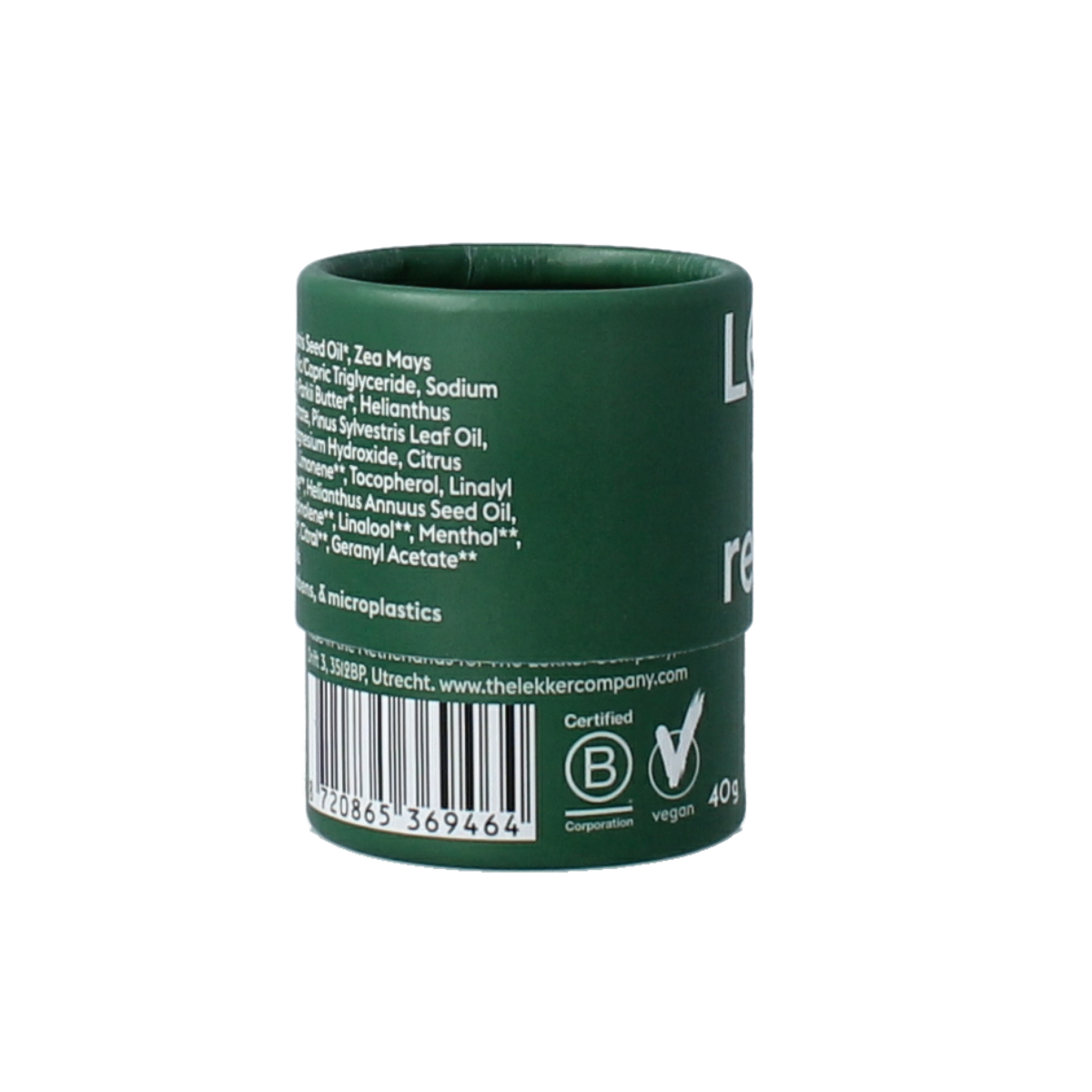 Lekker Company Deodorant refill be active 40.00 Gram
