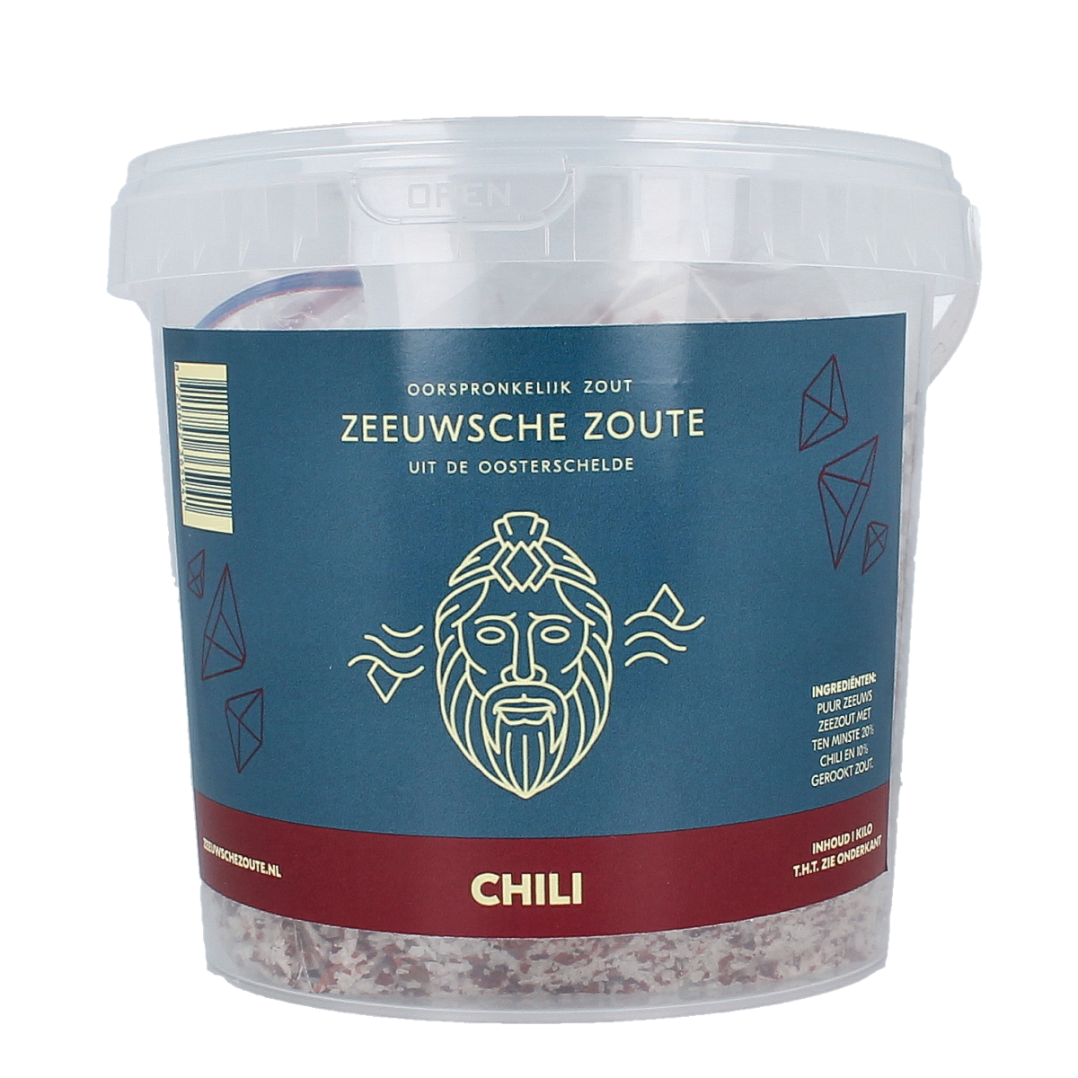 Zeeuwsche Zoute Zout met chili in emmer 1.00 Kilogram