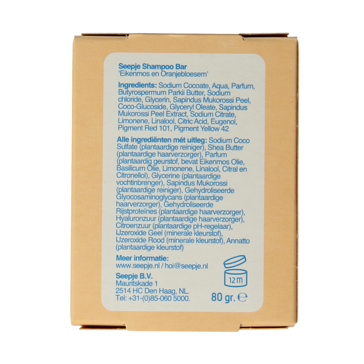 Seepje Shampoo bar eikenmos en oranjebloesem 80.00 Gram
