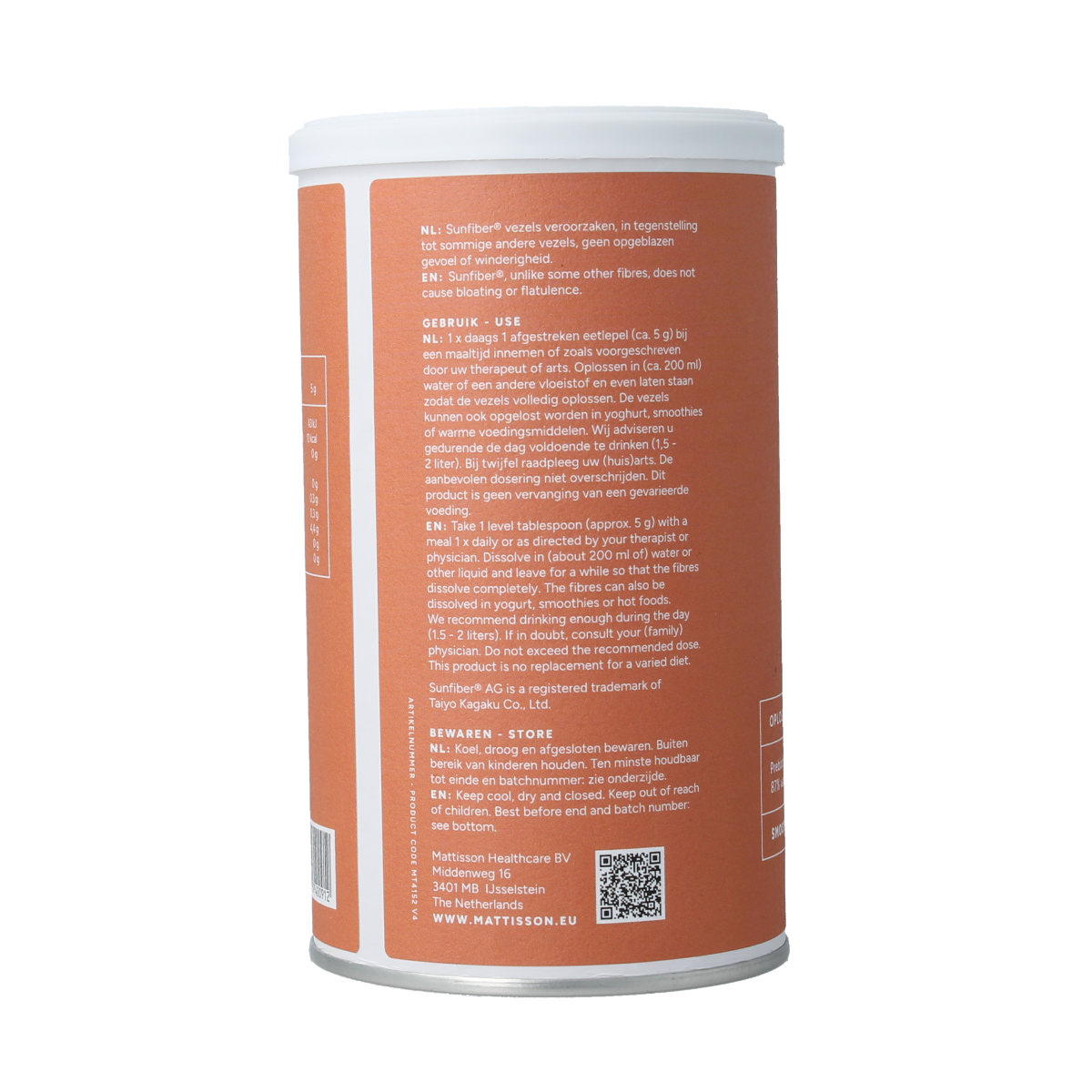 Mattisson Sunfiber oplosbare guarboonvezels vegan 125.00 Gram