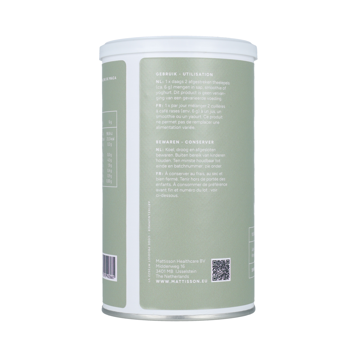 Mattisson Organic Maca Zwart 300.00 Gram