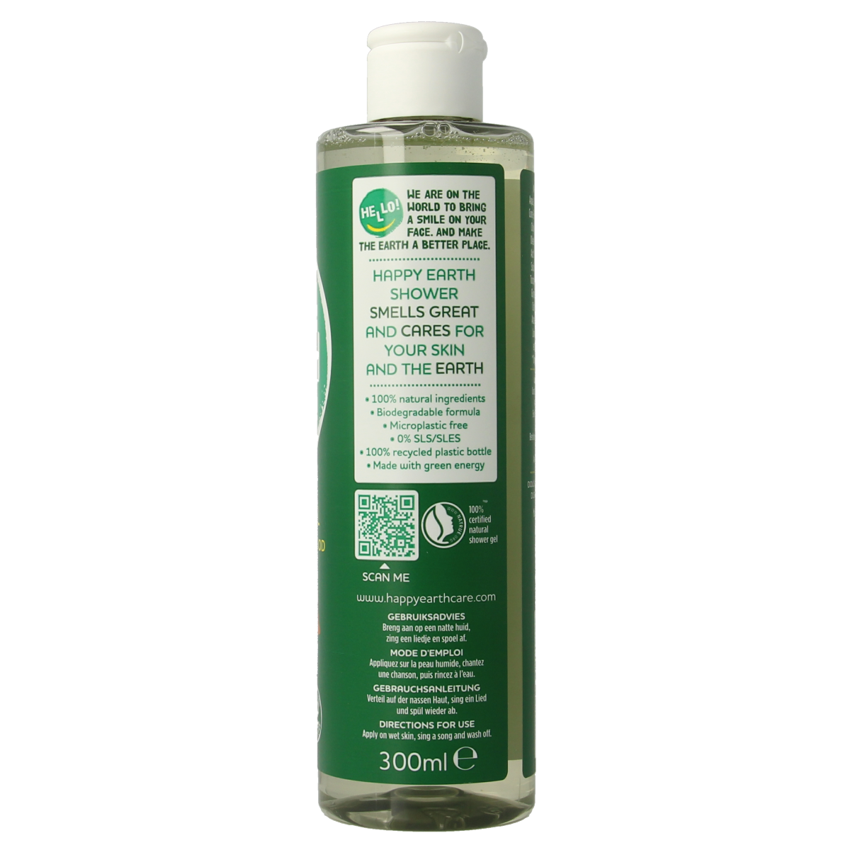 Happy Earth Douchegel bergamot cedarwood 300.00 Milliliter