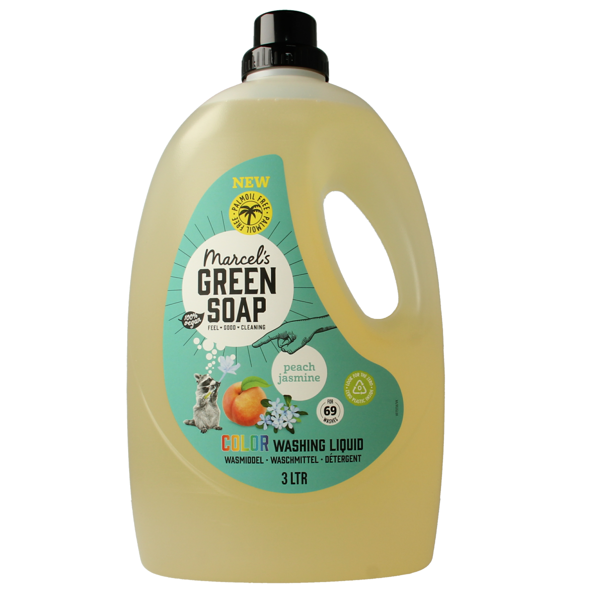 Marcel's Green Soap Wasmiddel kleur perzik & jasmijn 3.00 Liter