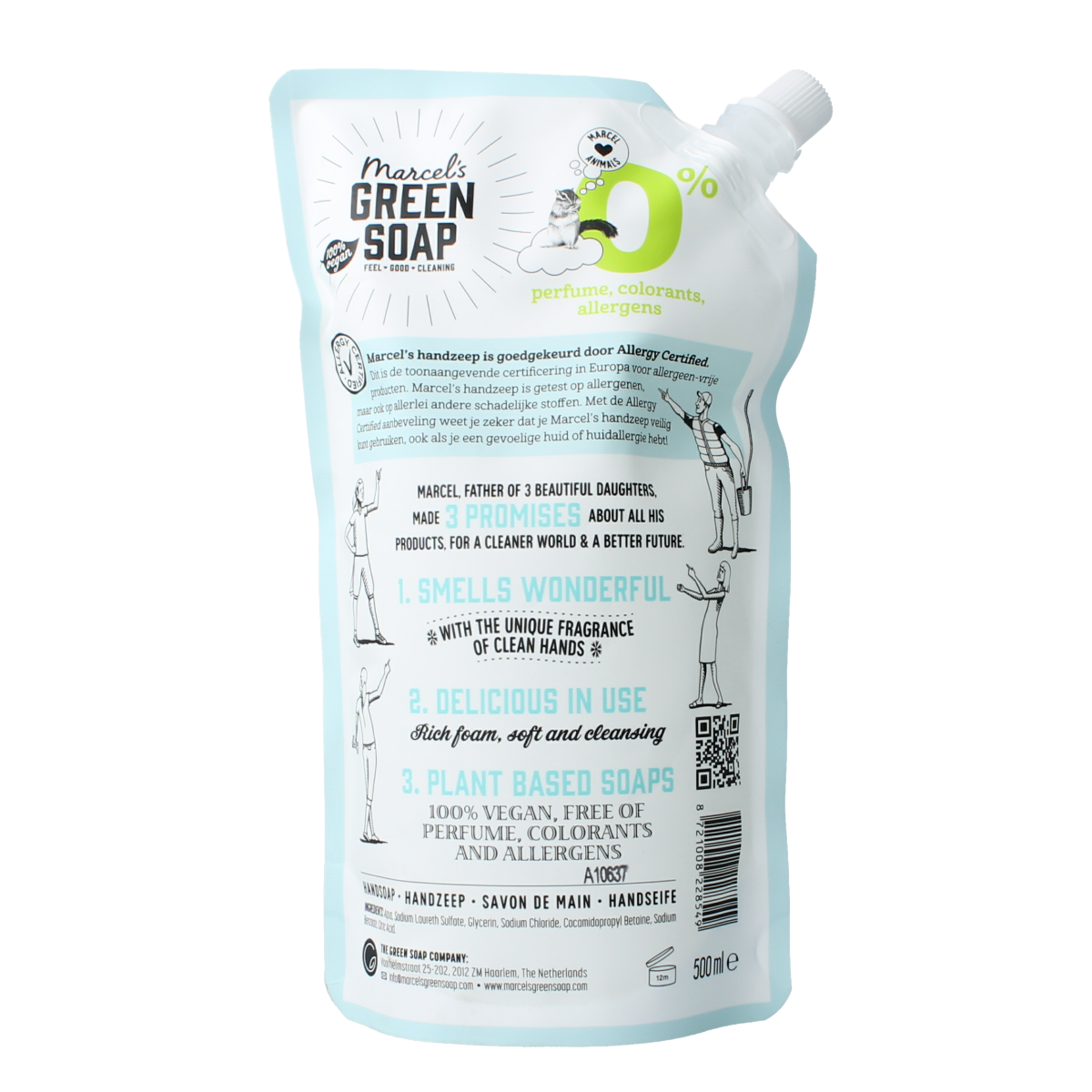 Marcel's Green Soap Handzeep 0% navulling 500.00 Milliliter