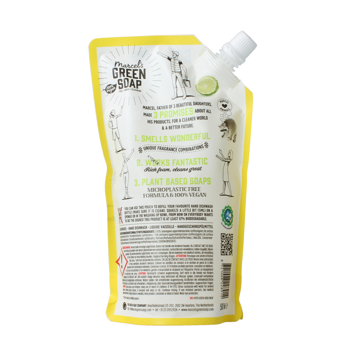 Marcel's Green Soap Afwasmiddel lemon & bergamot navulling 500.00 Milliliter