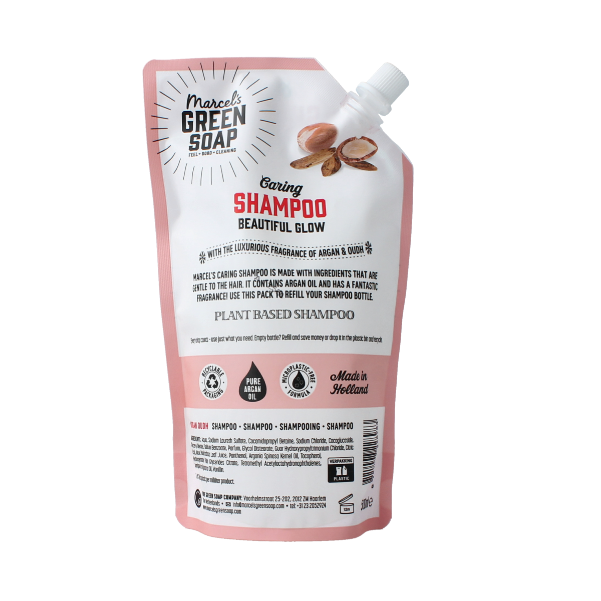 Marcel's Green Soap Shampoo argan & oudh navulling 500.00 Milliliter