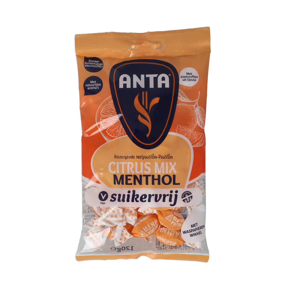 Anta Citrusmix menthol suikervrij 120.00 Gram