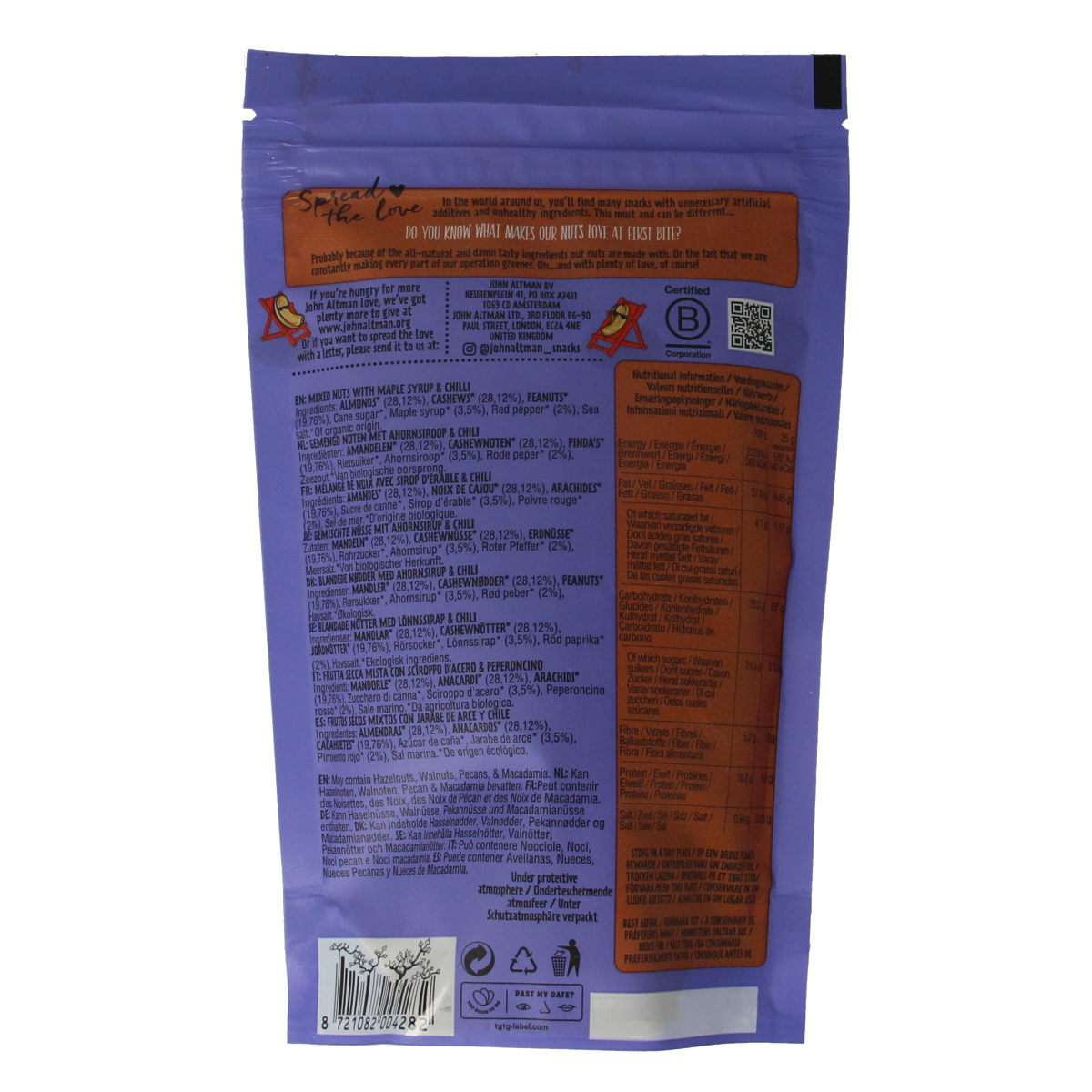 John Altman Mixed nuts sweet & spicy bio 100.00 Gram
