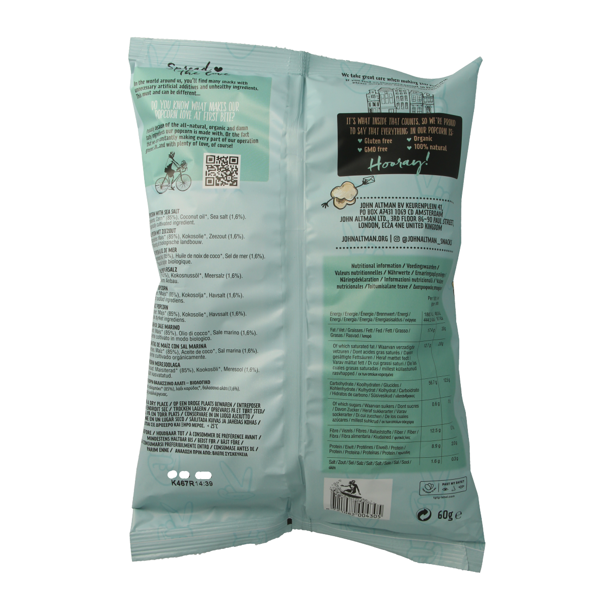 John Altman Popcorn sea salt bio 60.00 Gram