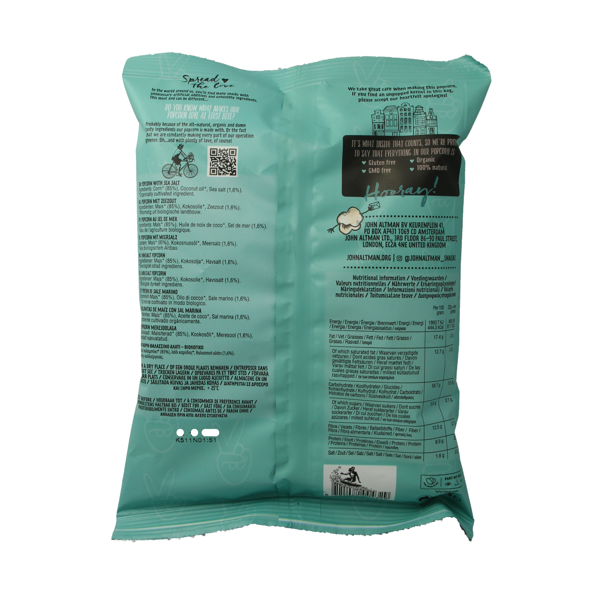 John Altman Popcorn sea salt bio 22.00 Gram