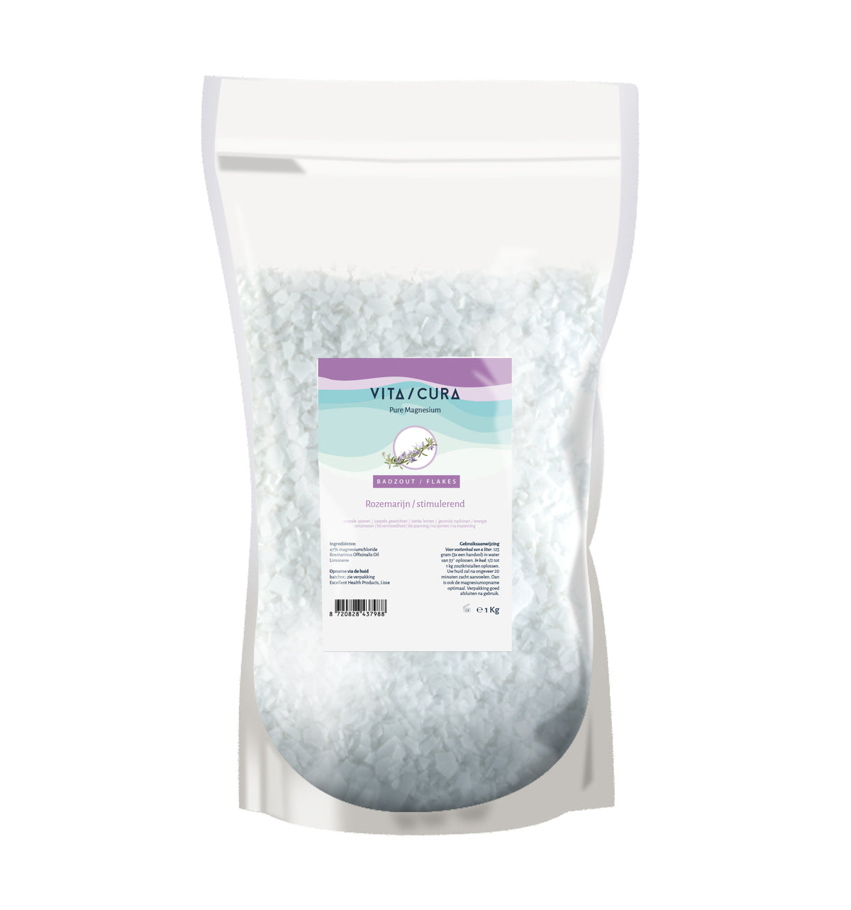 Vitacura Magnesium zout flakes rozemarijn 1.00 Kilogram