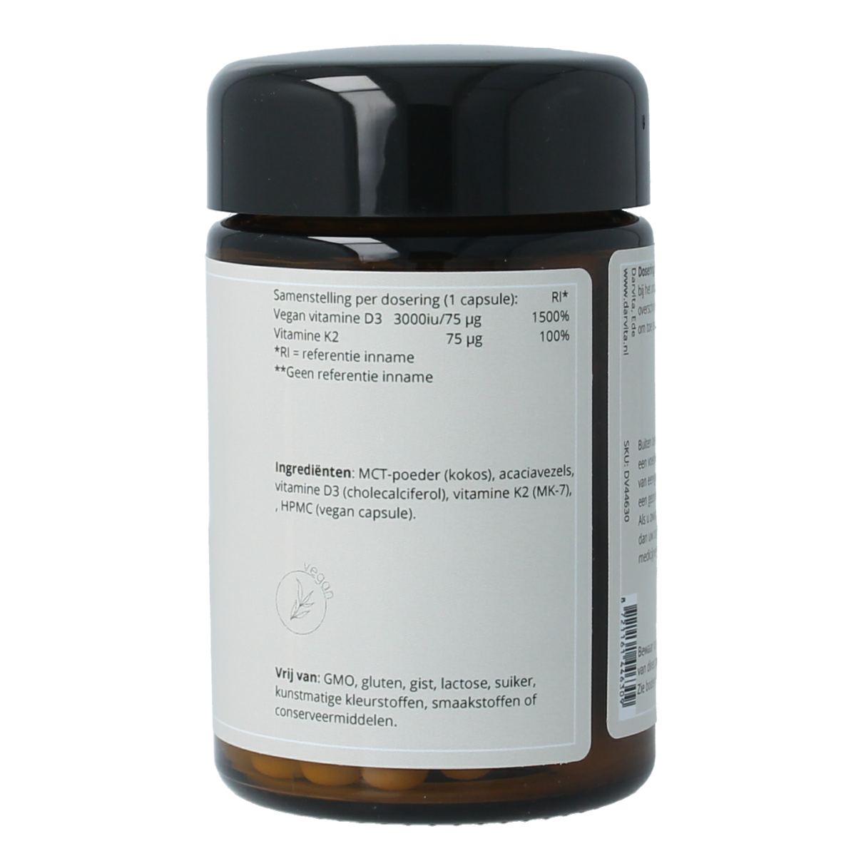 Darvita D3 & K2 3000 IU MCT-poeder (kokos) 60.00 Vegetarische capsules