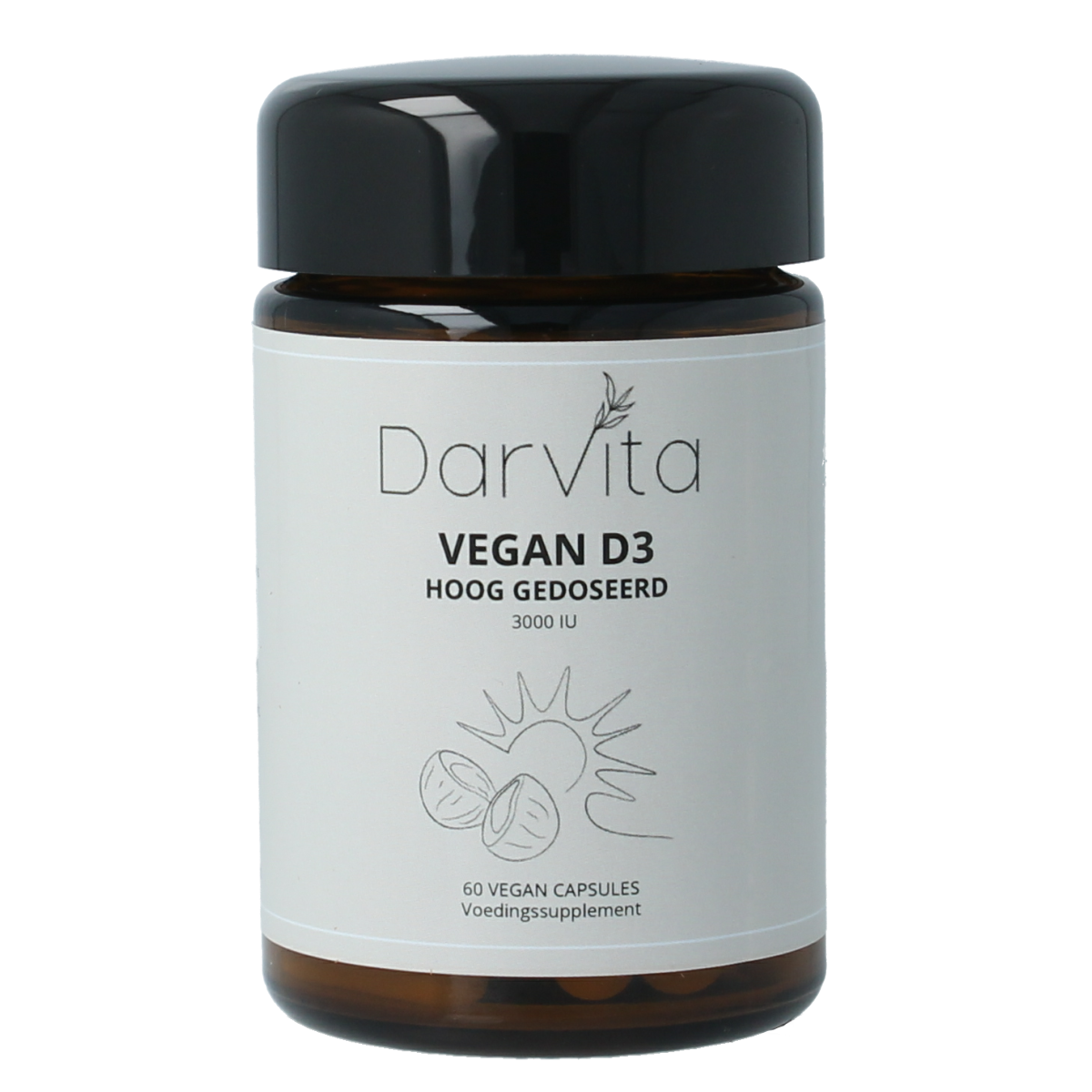 Darvita D3 3000 IU MCT-poeder (kokos) 60.00 Vegetarische capsules
