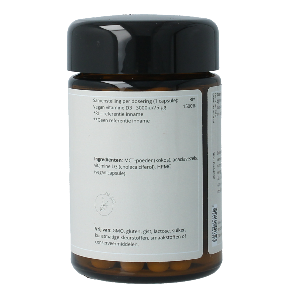 Darvita D3 3000 IU MCT-poeder (kokos) 60.00 Vegetarische capsules
