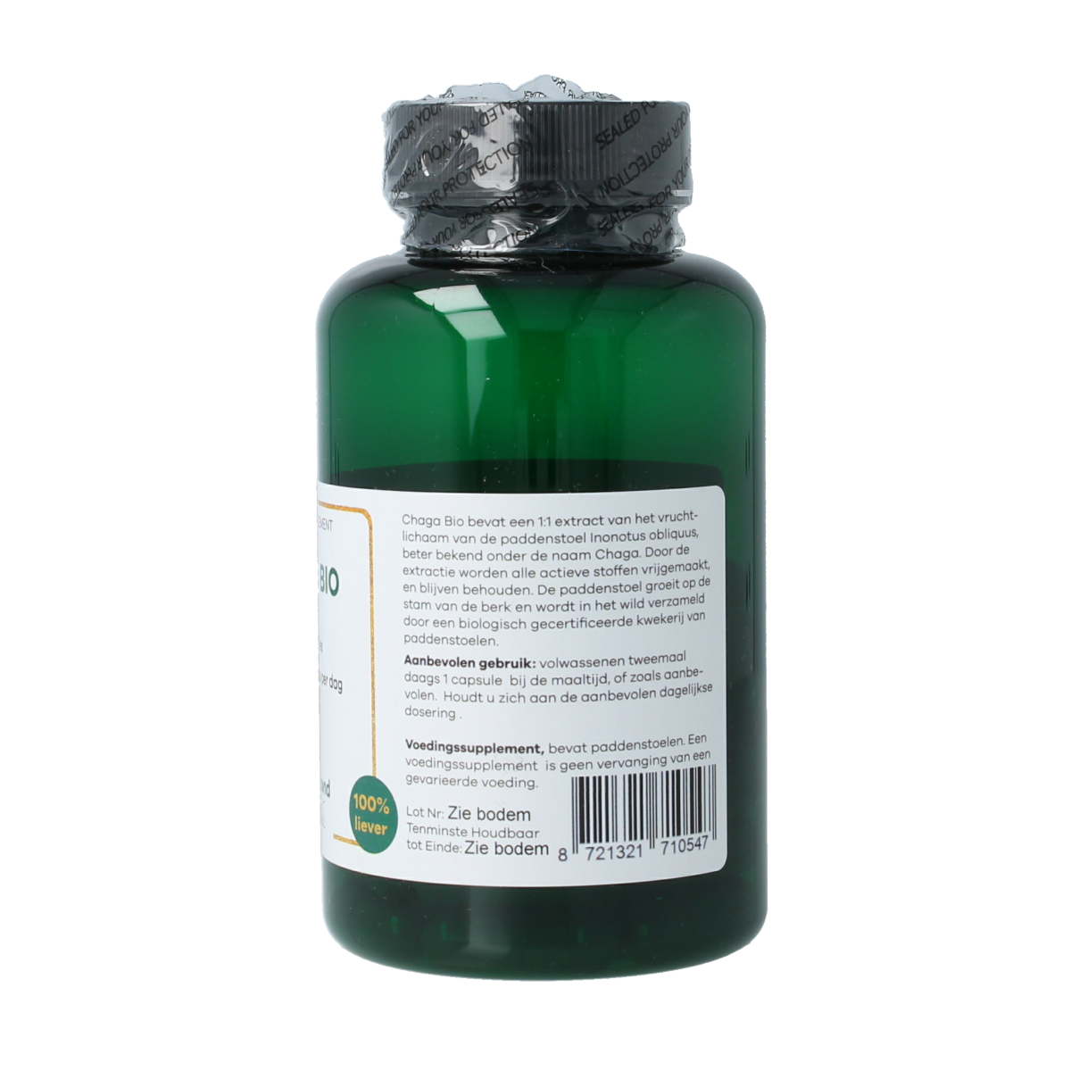 Liever Gezond Chaga 400mg vegan bio 60.00 Vegetarische capsules