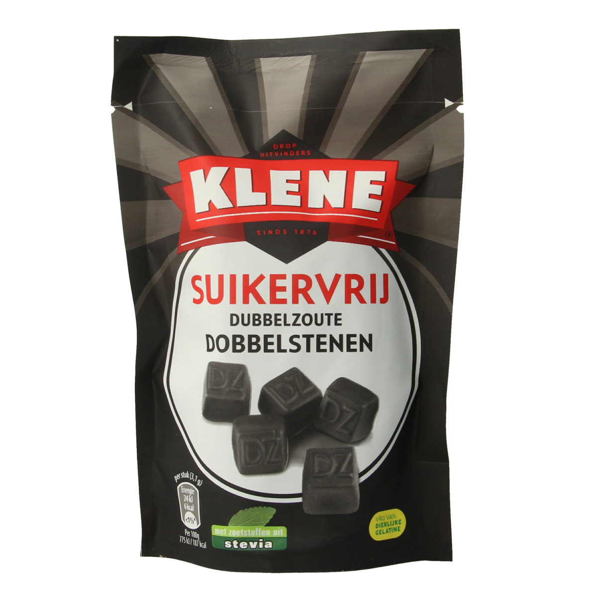 Klene Dubbelzout dobbelstenen suikervrij zakje 110.00 Gram